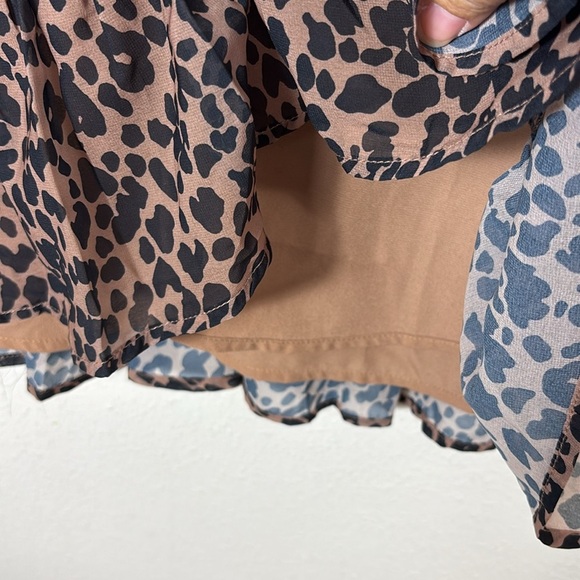 Lulus Rock It Out Brown and Black Leopard Print Babydoll Dress size Small - Picture 5 of 13